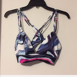 1 PINK marble and 1 black triangle bralette (2)